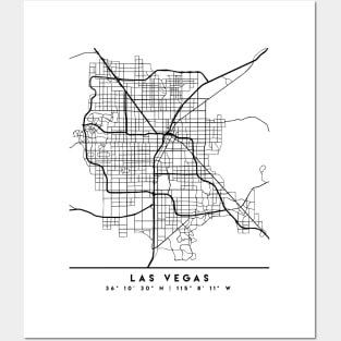 LAS VEGAS NEVADA BLACK CITY STREET MAP ART Posters and Art